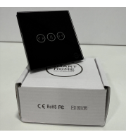 Tuya WiFi Touch Curtain Switch with Neutral, Left & Right Control, Tempered Glass Panel, Fire-Proof PC, Alexa & Google Home Compatible